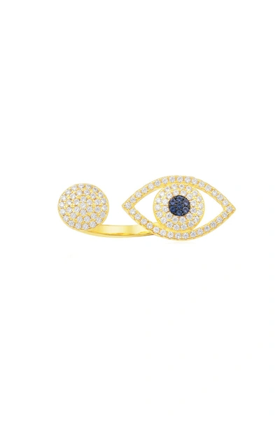Shop Apm Lucky Eye Open Ring In Gold