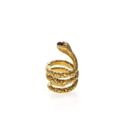 Saint Laurent Snake Ring In Gold | ModeSens