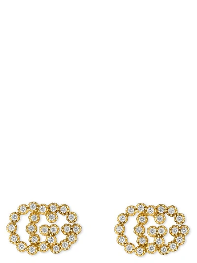 Shop Gucci Studded Gg Running Earrings In Gold