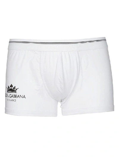 Shop Dolce & Gabbana Logo Engraved Boxers In White