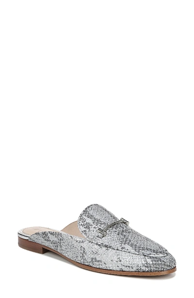 Shop Sam Edelman Laurna Mule In Soft Silver Snake Leather