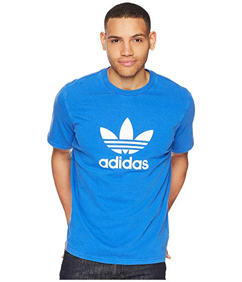 adidas blue trefoil tee