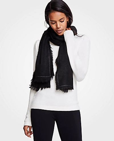 Shop Ann Taylor Studded Blanket Scarf In Black