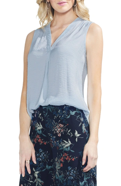 Shop Vince Camuto Rumpled Satin Blouse In Lake Breeze