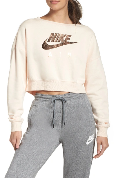 Nike Air Cropped Athletic Sweatshirt, Neutral Pattern In Pink/ Rose Gold |  ModeSens