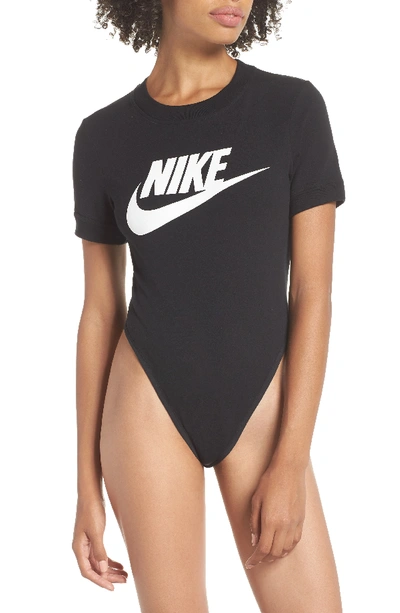 Shop Nike Nsw Essential Bodysuit In Black/ Black/ White