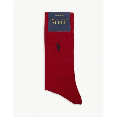 Shop Polo Ralph Lauren Wool-blend Socks In Red