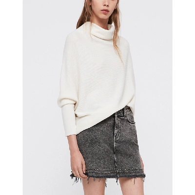 Shop Allsaints Ridley Wool And Cashmere-blend Jumper In Chalk White