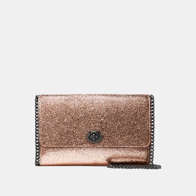 Marlow Turnlock Chain Crossbody Women s In Metallic Rose Gold gunmetal