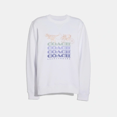 Shop Coach Shadow Rexy And Carriage Sweatshirt - Women's In Optic White