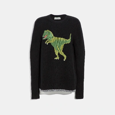 Shop Coach Rexy Intarsia Sweater In Black