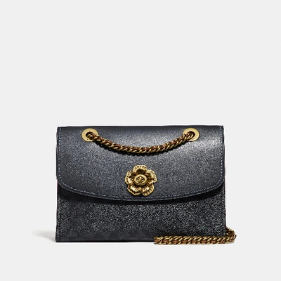 Shop Coach Parker In Colorblock Signature Canvas In Charcoal/midnight Navy/brass