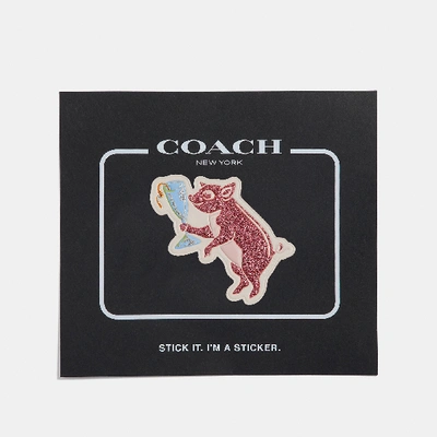 Shop Coach Party Pig Sticker In Rose