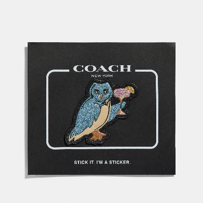 Shop Coach Party Owl Sticker In Black