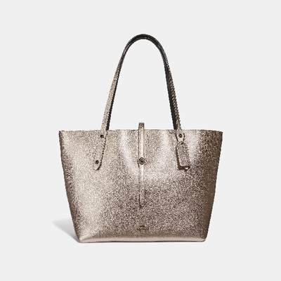 Coach market tote on sale platinum