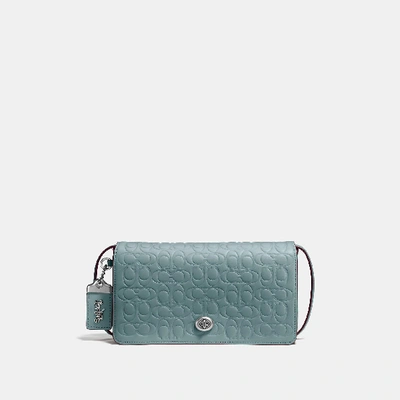 Shop Coach Dinky In Signature Leather - Women's In Sage/silver