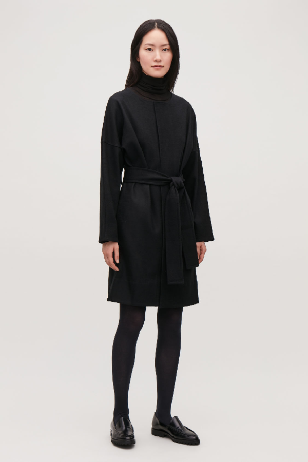 cos black wrap dress