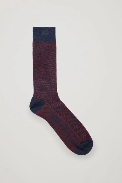 Shop Cos Contrast Knit Socks In Blue