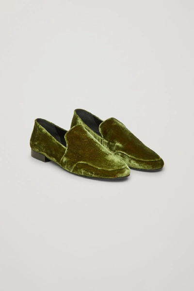 Shop Cos Soft Leather Loafers In Green