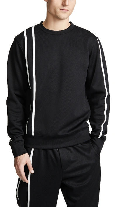Shop Helmut Lang Sport Stripe Crew Neck Sweatshirt In Black