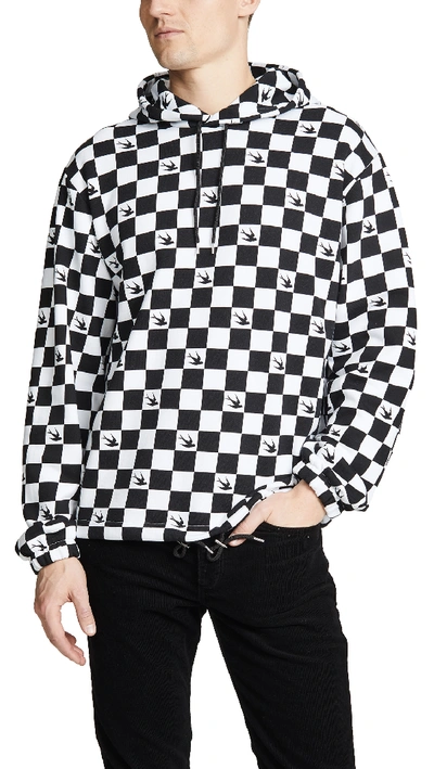 Shop Mcq By Alexander Mcqueen Drawstring Hoodie In Optic White/black