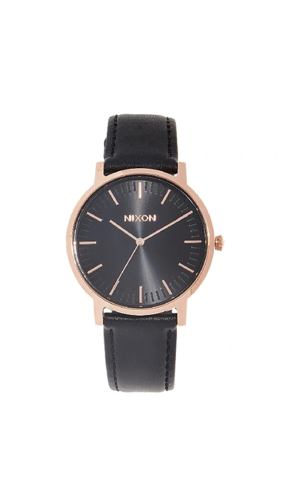 Shop Nixon Porter Watch, 40mm In Rose Gold/black