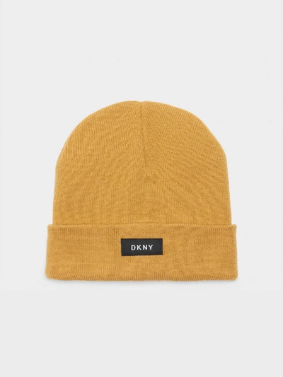 Shop Donna Karan Dkny Men's Foldover Logo Hat - In Gold Leaf