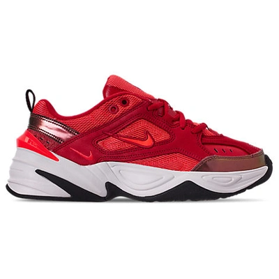 Shop Nike Women's M2k Tekno Suede Casual Shoes, Red
