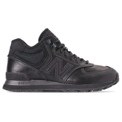 Shop New Balance Men's 574 Mid Casual Shoes In Black Size 8.0 Suede