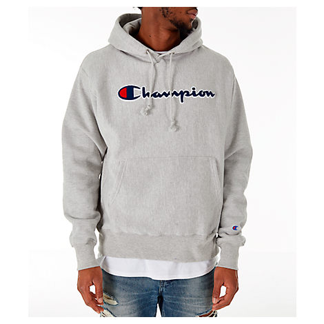 men's champion reverse weave chenille logo hoodie