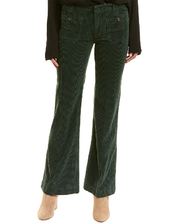 hip hugging flare cord pants
