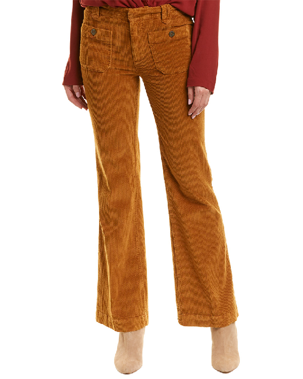 hip hugging flare cord pants