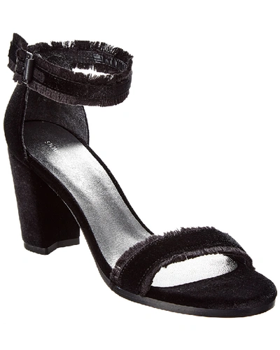 Shop Stuart Weitzman Velvet Sandal In Black