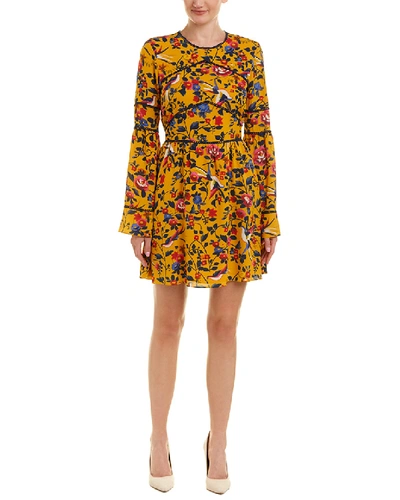 Shop Tanya Taylor Silk Mini Dress In Yellow