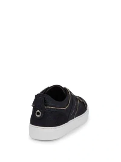 Shop Alessandro Dell'acqua Lace-up Leather Low-top Sneakers In Blue