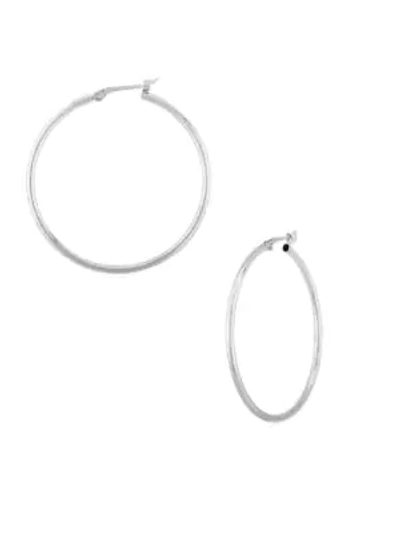 Shop Saks Fifth Avenue Women's 14k White Gold Hoop Earrings