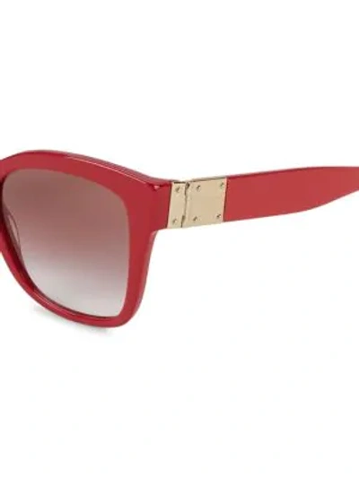 Shop Dolce & Gabbana Dg4309 53mm Squared Cateye Sunglasses In Fuchsia