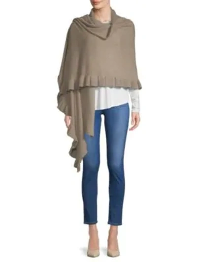 Shop Portolano Ribbed Cashmere Wrap In Nile Brown