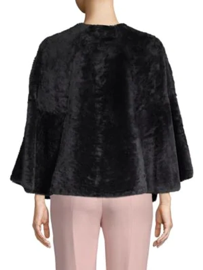 Shop Loro Piana Classic Dyed Shearling Cape In Black