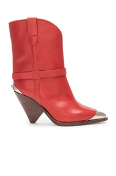 Shop Isabel Marant Lamsy Boot In Red.