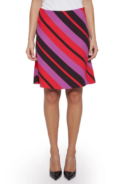 Shop Marni Diagonal Stripe Mini Skirt In Multi