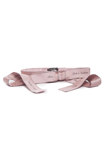 Shop Dolce & Gabbana Amore Bow Belt In Pink