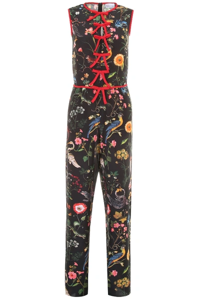 Shop Red Valentino Floral Printed Jumpsuit In Multi