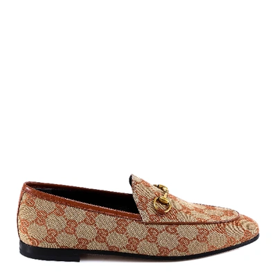 Shop Gucci Gg Loafers In Beige