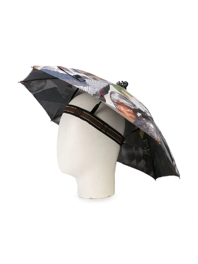 Shop Fendi Printed Umbrella Hat - Grey