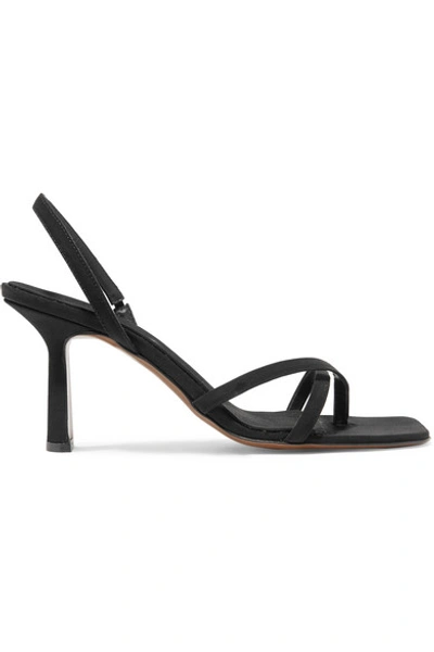 Shop Neous Spatulata Faille Slingback Sandals In Black