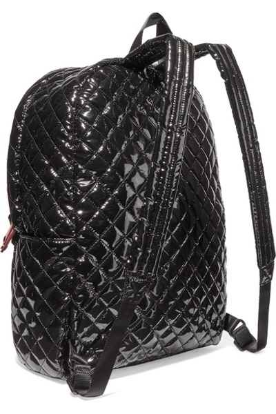 Shop Mz Wallace Metro Leather-trimmed Quilted Vinyl Backpack In Black