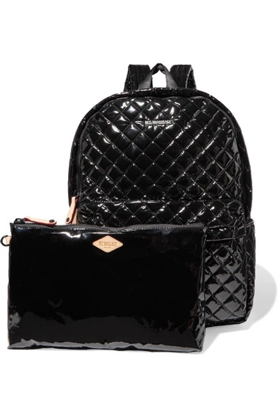 Shop Mz Wallace Metro Leather-trimmed Quilted Vinyl Backpack In Black