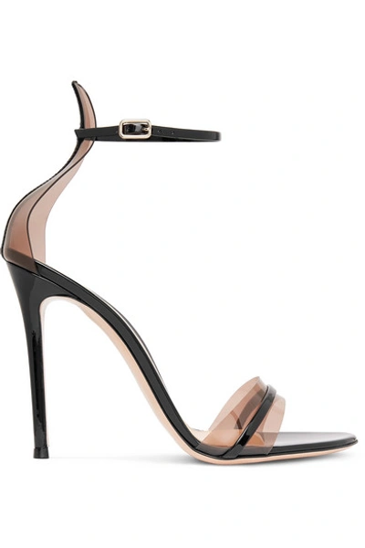 Shop Gianvito Rossi 105 Patent-leather And Pvc Sandals In Black