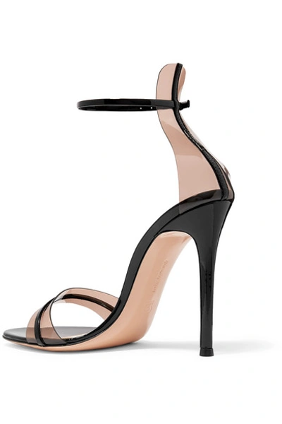 Shop Gianvito Rossi 105 Patent-leather And Pvc Sandals In Black